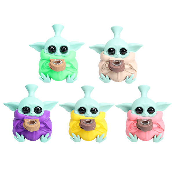 Non branded SHP12 Baby Yoda Silicone Hand Pipe (1-Pack) thumbnail