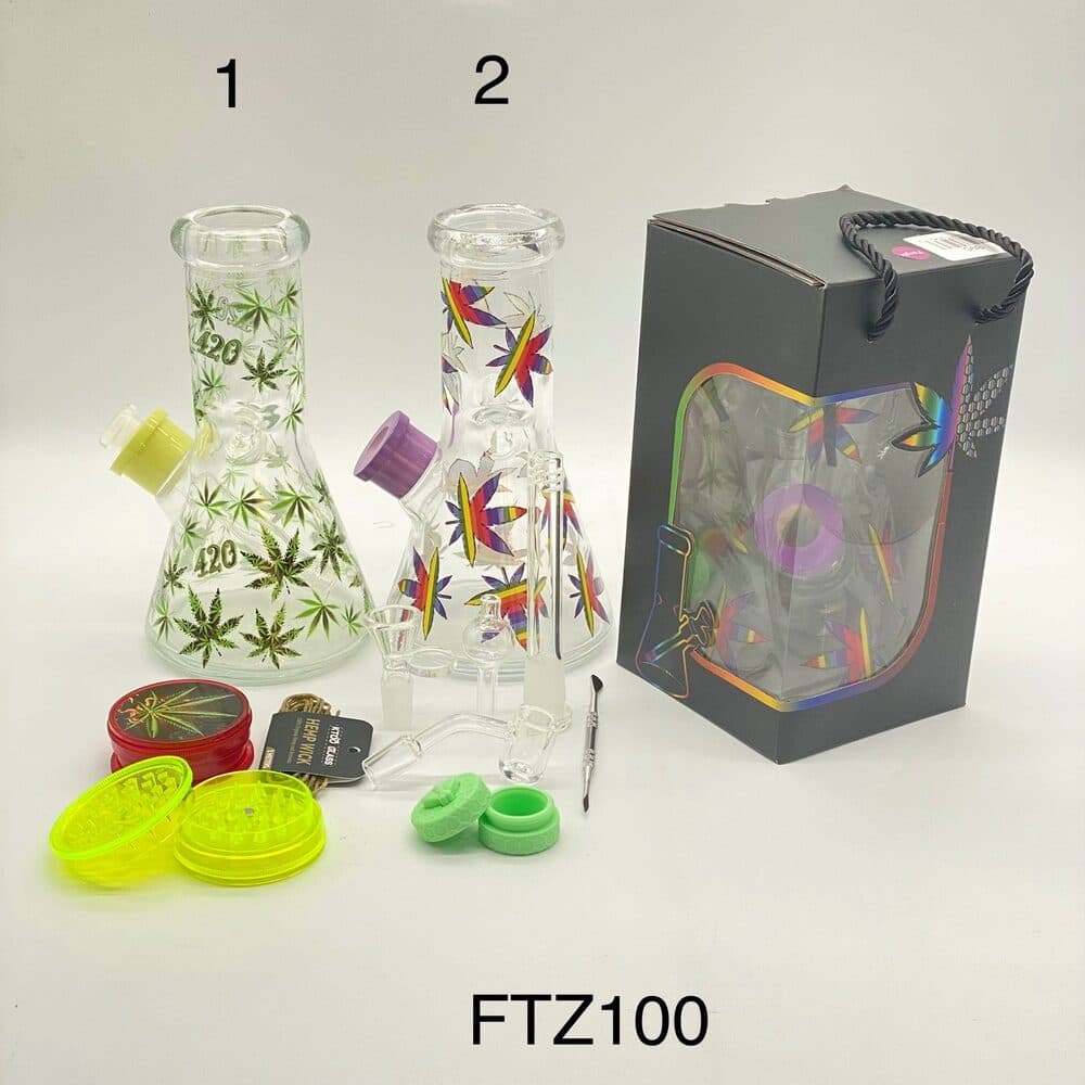 Non branded B95 All in One Hemp Design Beaker with Complete Kit thumbnail